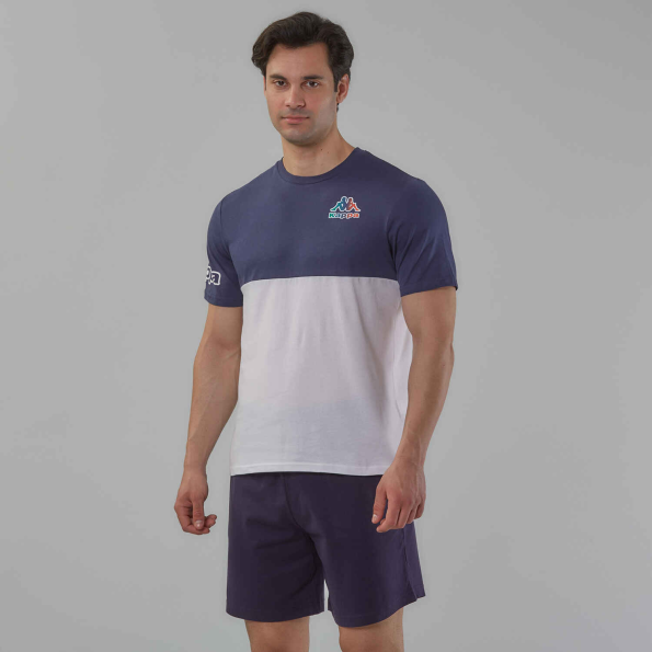 Ανδρικό t-shirt KAPPA 1156520018 Logo Feffo λευκό μπλε Ανδρικά