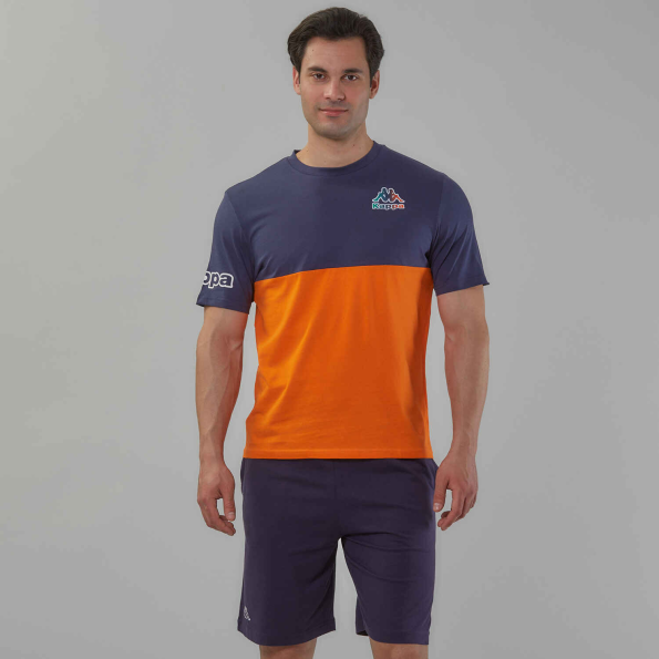 Ανδρικό t-shirt KAPPA 1156520018 Logo Feffo πορτοκαλί μπλε