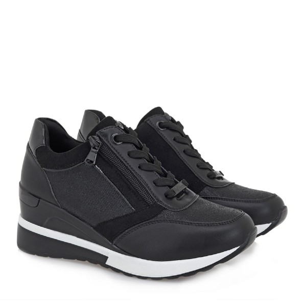 Γυναικεία sneaker wedges JK LONDON T104B1433 μαύρα