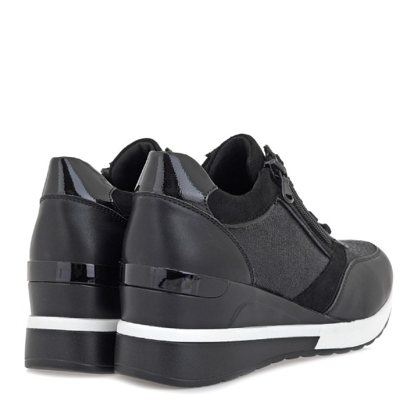 Γυναικεία sneaker wedges JK LONDON T104B1433 μαύρα