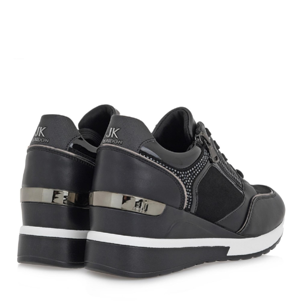 Γυναικεία sneaker wedges JK LONDON T104B0503 μαύρα