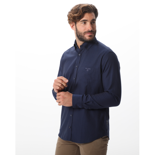 Ανδρικό πουκάμισο NAVY & GREEN comfort fit  μπλε  Ανδρικά