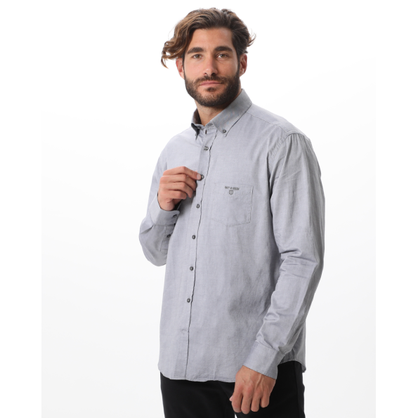 Ανδρικό πουκάμισο NAVY & GREEN COMFORT FIT γκρι Ανδρικά