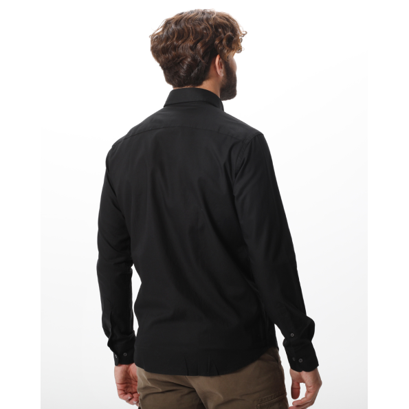 Ανδρικό πουκάμισο NAVY & GREEN COMFORT FIT μαύρο Ανδρικά