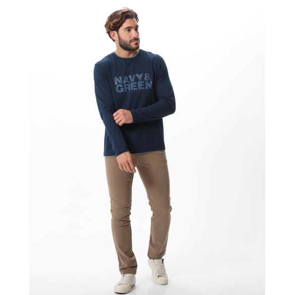 Ανδρικό chino παντελόνι NAVY & GREEN μπεζ  Ανδρικά