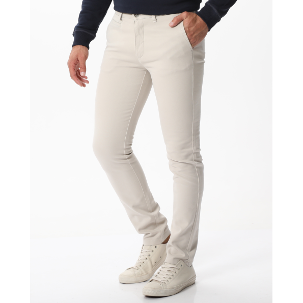 Ανδρικό chino παντελόνι NAVY & GREEN εκρού Ανδρικά