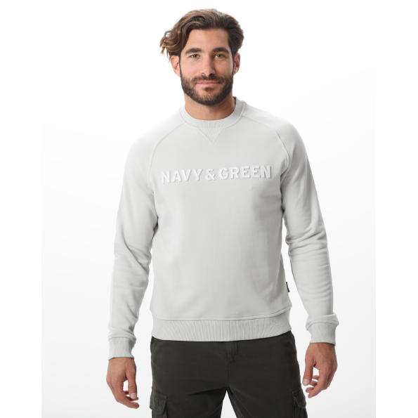 Ανδρική φούτερ μπλούζα NAVY & GREEN γκρι