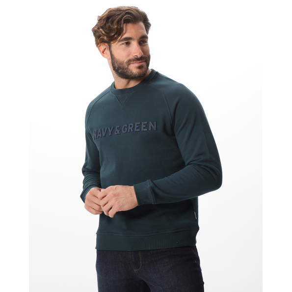 Ανδρική φούτερ μπλούζα NAVY & GREEN πετρόλ Ανδρικά