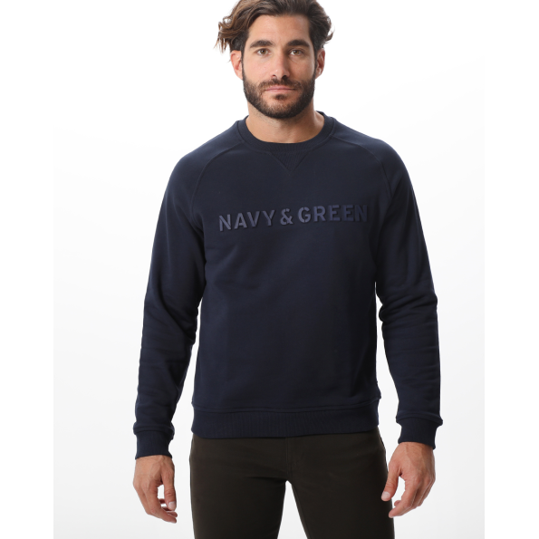 Ανδρική φούτερ μπλούζα NAVY & GREEN μπλε 