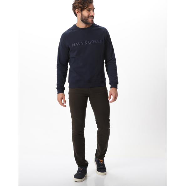 Ανδρική φούτερ μπλούζα NAVY & GREEN μπλε  Ανδρικά