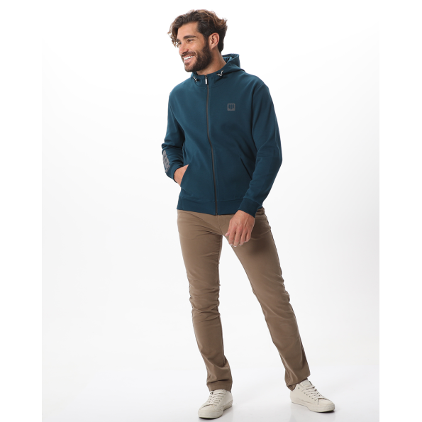 Ανδρική φούτερ ζακετα NAVY & GREEN πετρόλ Ανδρικά