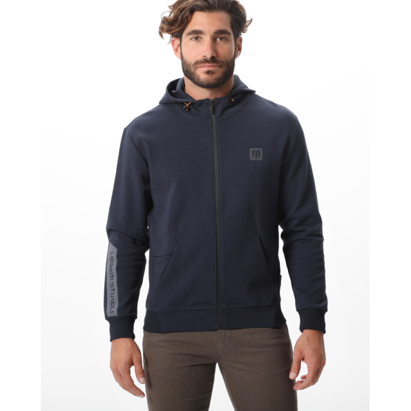 Ανδρική φούτερ ζακετα NAVY & GREEN μπλε