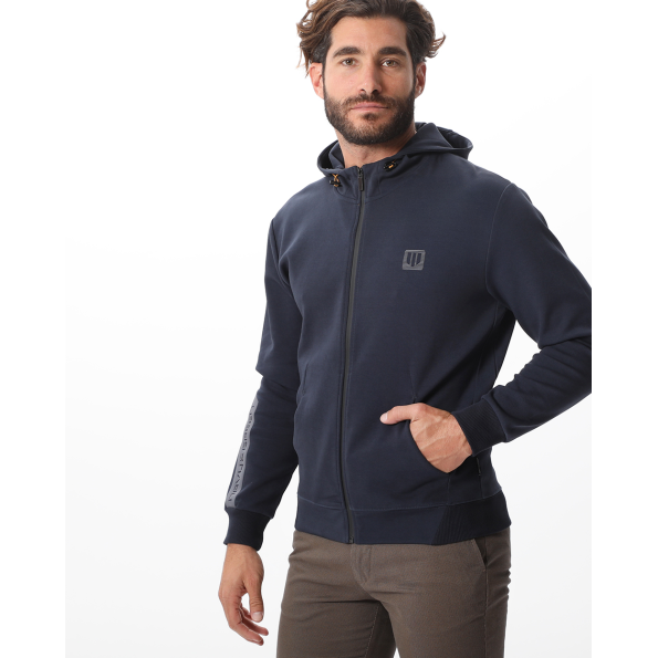 Ανδρική φούτερ ζακετα NAVY & GREEN μπλε Ανδρικά