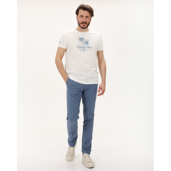 Ανδρική μπλούζα NAVY & GREEN λευκή