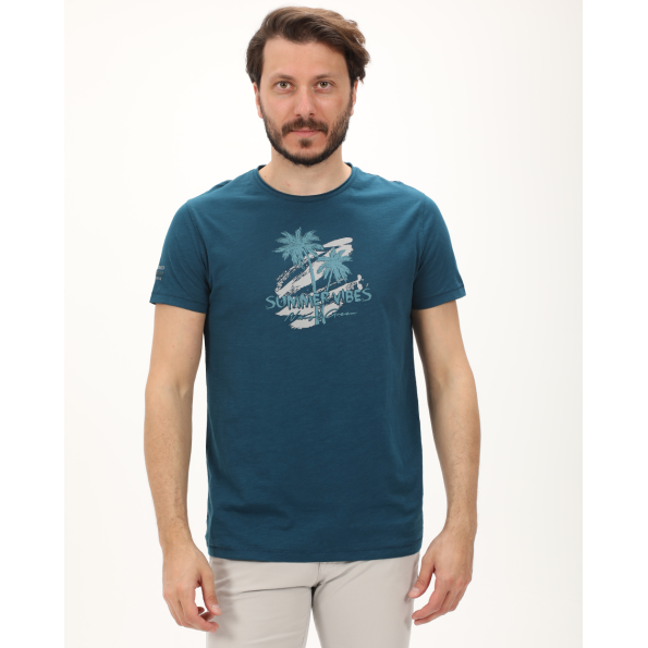Ανδρική μπλούζα NAVY & GREEN μπλε