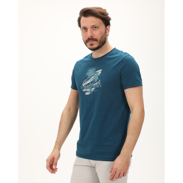Ανδρική μπλούζα NAVY & GREEN μπλε Ανδρικά