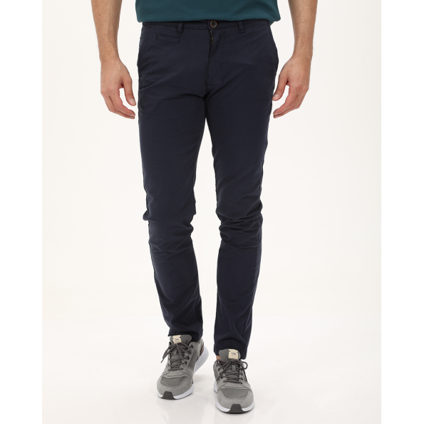 Ανδρικό chino παντελόνι NAVY & GREEN MODERN FIT μπλε