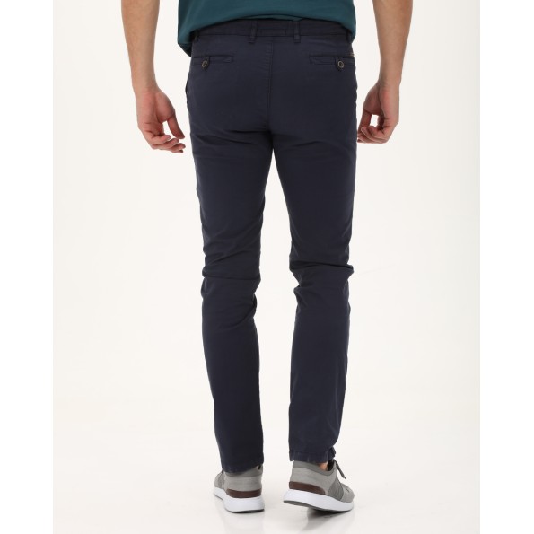 Ανδρικό chino παντελόνι NAVY & GREEN MODERN FIT μπλε