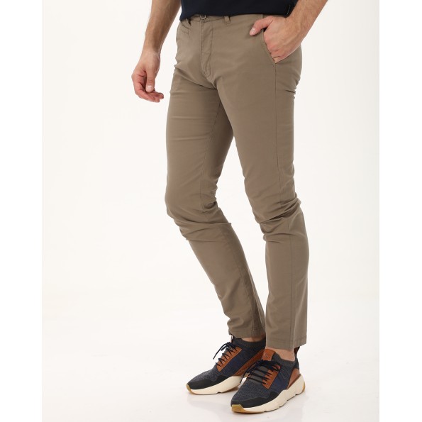 Ανδρικό chino παντελόνι NAVY & GREEN MODERN FIT χακί