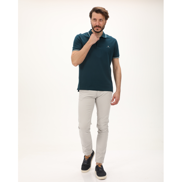 Ανδρικό chino παντελόνι NAVY & GREEN MODERN FIT γκρι