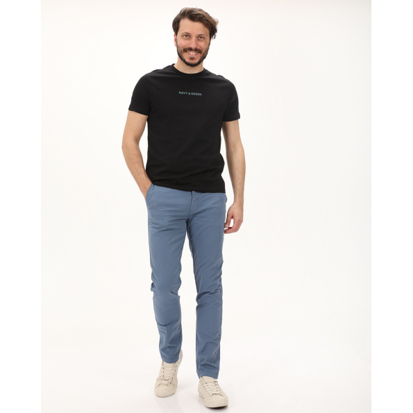 Ανδρικό chino παντελόνι NAVY & GREEN MODERN FIT μπλε
