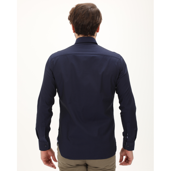 Ανδρικό πουκάμισο NAVY & GREEN COMFORT FIT μπλε