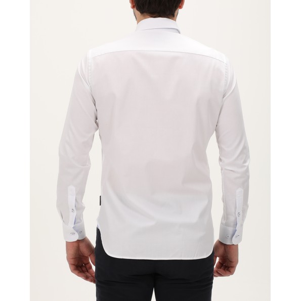 Ανδρικό πουκάμισο NAVY & GREEN COMFORT FIT λευκό
