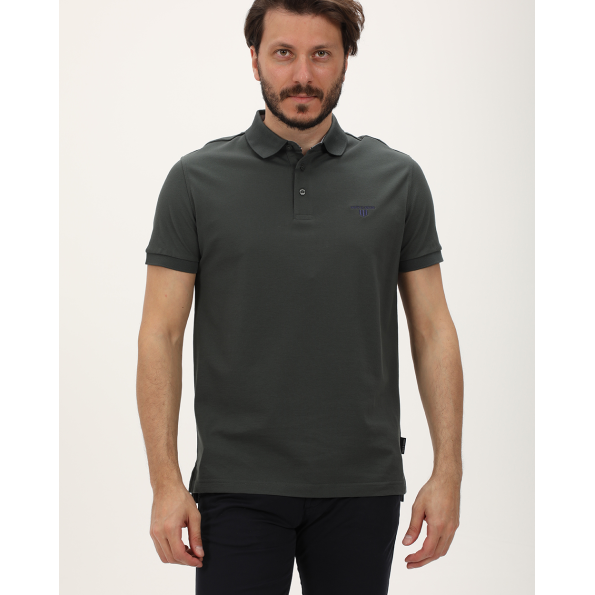 Ανδρική polo μπλούζα NAVY & GREEN χακί