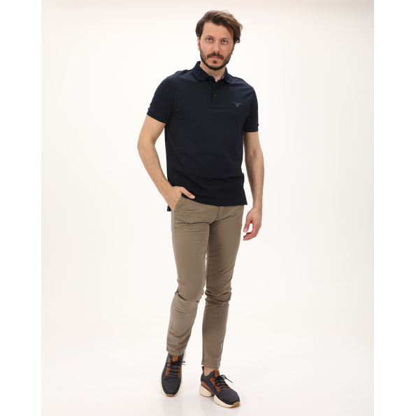 Ανδρική polo μπλούζα NAVY & GREEN μπλε Ανδρικά
