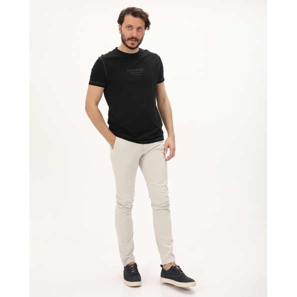 Ανδρικό chino παντελόνι NAVY & GREEN MODERN FIT γκρι