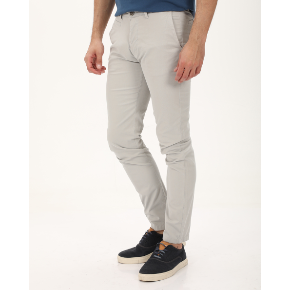 Ανδρικό chino παντελόνι NAVY & GREEN MODERN FIT γκρι