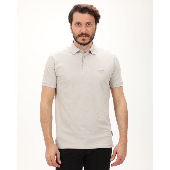 Ανδρική polo μπλούζα NAVY & GREEN γκρι