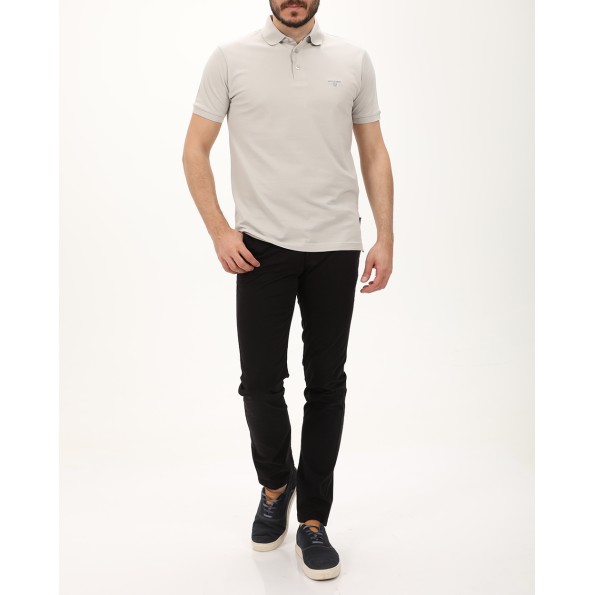 Ανδρική polo μπλούζα NAVY & GREEN γκρι