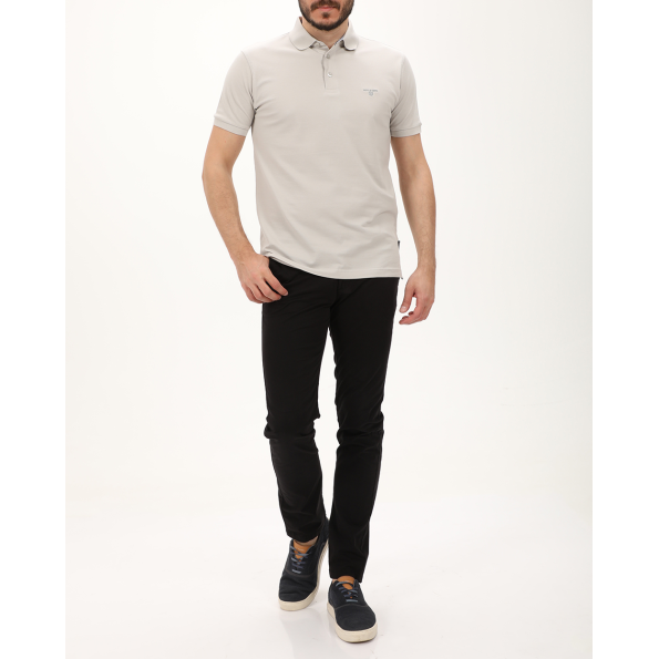 Ανδρική polo μπλούζα NAVY & GREEN γκρι