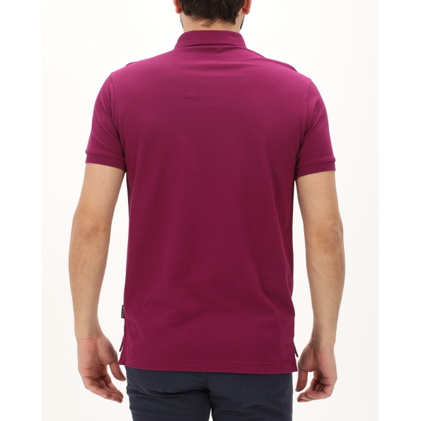 Ανδρική polo μπλούζα NAVY & GREEN μπορντό