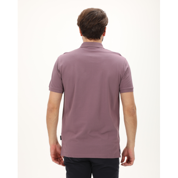 Ανδρική polo μπλούζα NAVY & GREEN μοβ