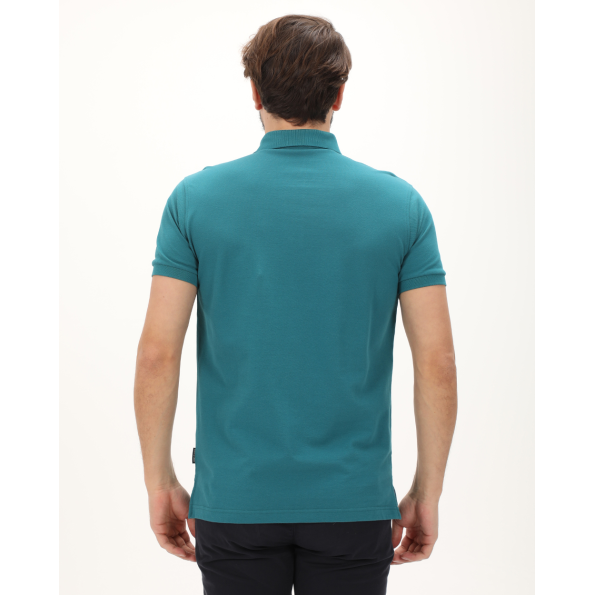Ανδρική polo μπλούζα NAVY & GREEN μπλε