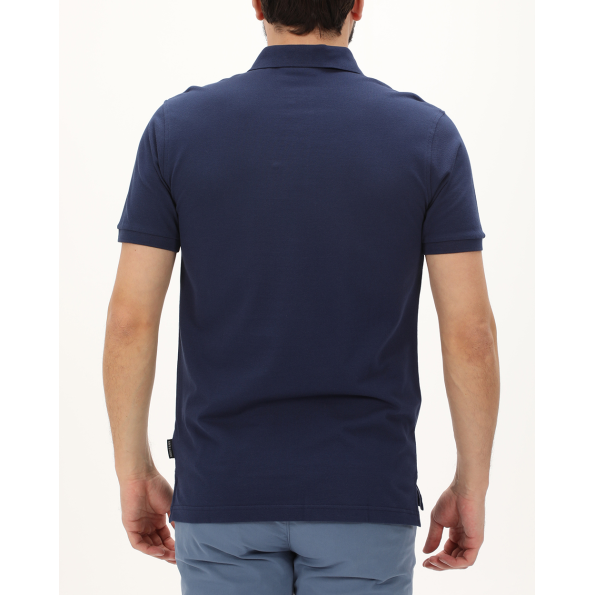 Ανδρική polo μπλούζα NAVY & GREEN μπλε