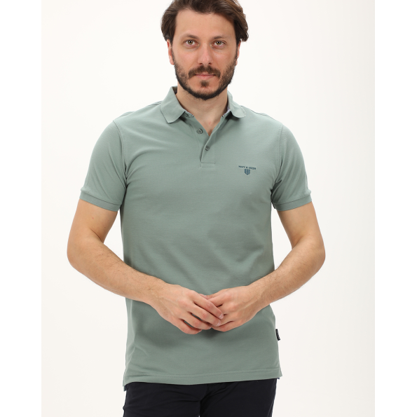 Ανδρική polo μπλούζα NAVY & GREEN πράσινη