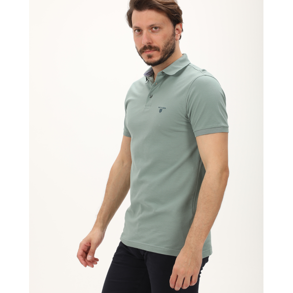 Ανδρική polo μπλούζα NAVY & GREEN πράσινη