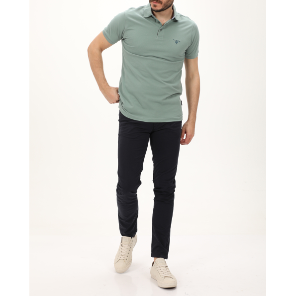 Ανδρική polo μπλούζα NAVY & GREEN πράσινη