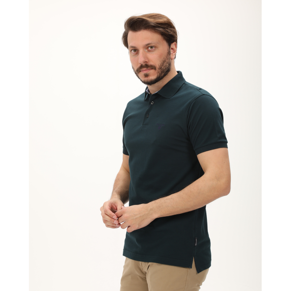 Ανδρική polo μπλούζα NAVY & GREEN πράσινη