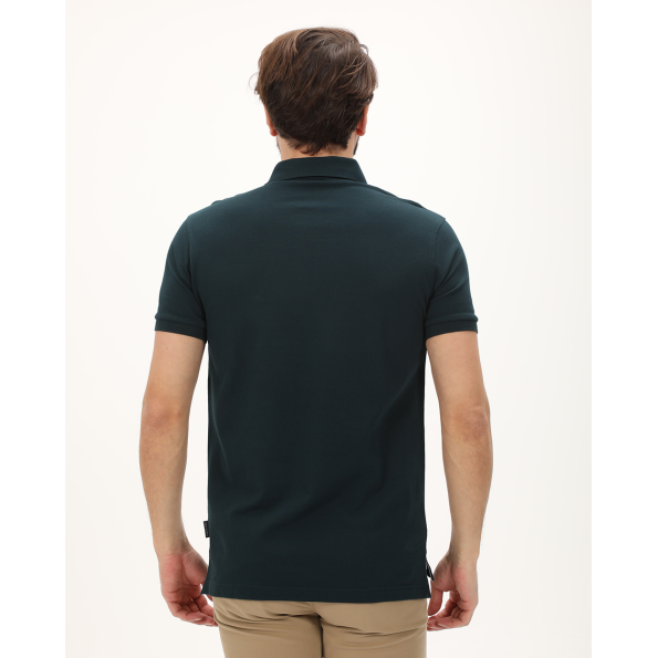 Ανδρική polo μπλούζα NAVY & GREEN πράσινη