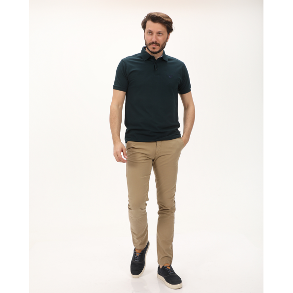 Ανδρική polo μπλούζα NAVY & GREEN πράσινη