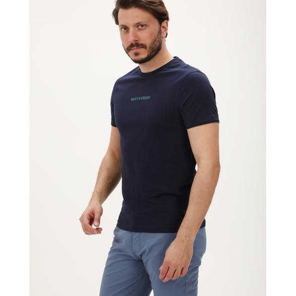 Ανδρική μπλούζα NAVY & GREEN μπλε