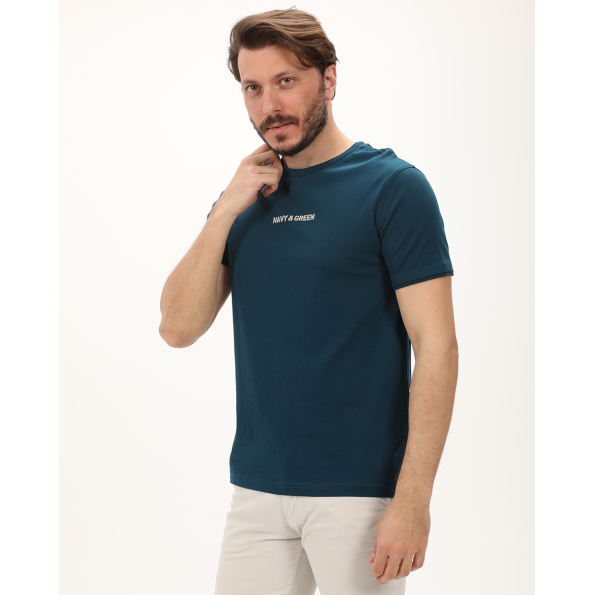 Ανδρική μπλούζα NAVY & GREEN πετρόλ