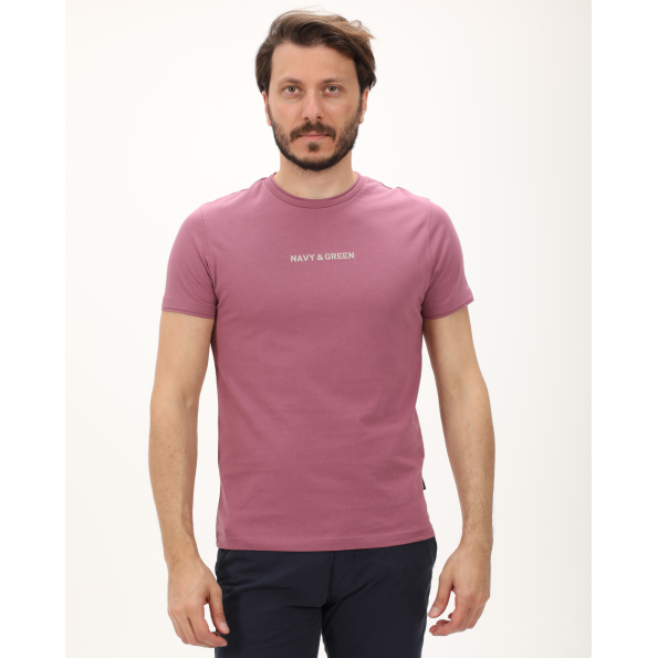 Ανδρική μπλούζα NAVY & GREEN ροζ