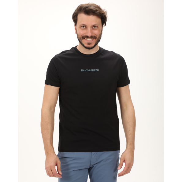 Ανδρική μπλούζα NAVY & GREEN μαύρη