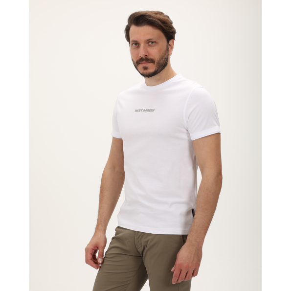 Ανδρική μπλούζα NAVY & GREEN λευκή Ανδρικά