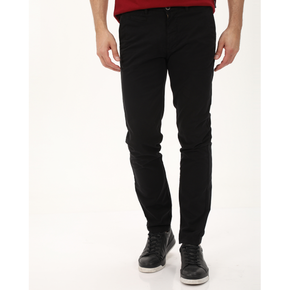 Ανδρικό chino παντελόνι NAVY & GREEN MODERN FIT μαύρο